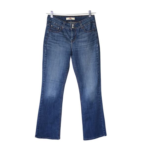 Levi's 526 Slender Boot Cut Jeans Size 6 Blue Flap Pockets - Picture 1 of 7